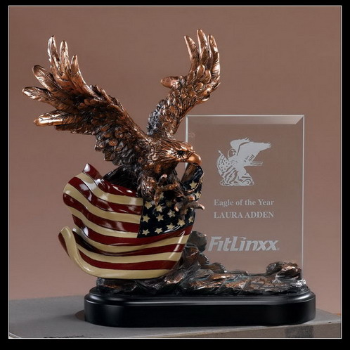 OCDRFB805 - 10" Eagle Resin Trophy - Click Image to Close